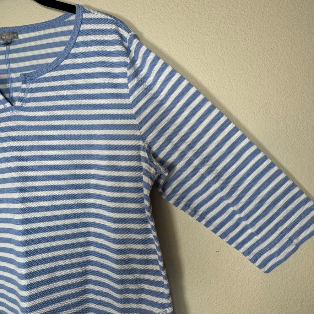 Talbots Striped Blue and White Top Size XL - Picture 3 of 6